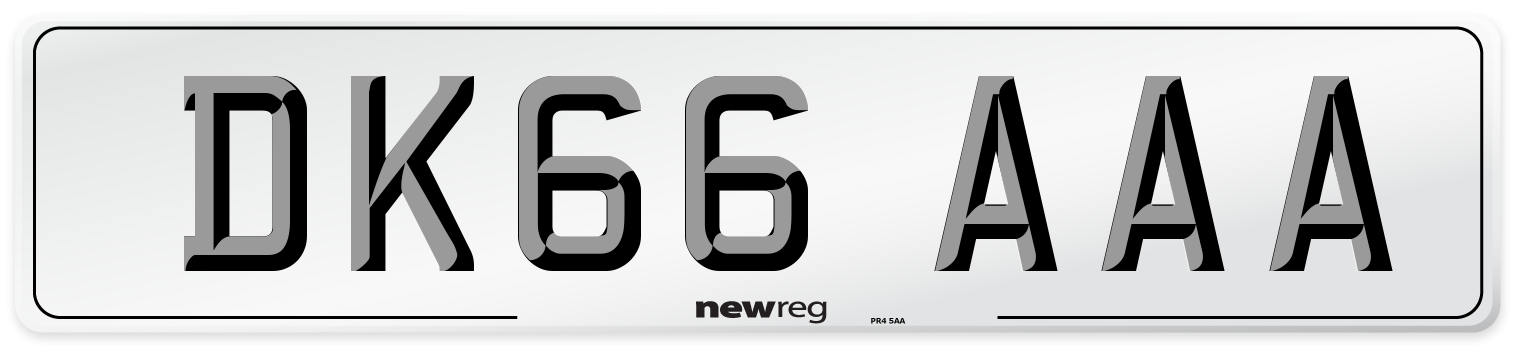 DK66 AAA Number Plate from New Reg